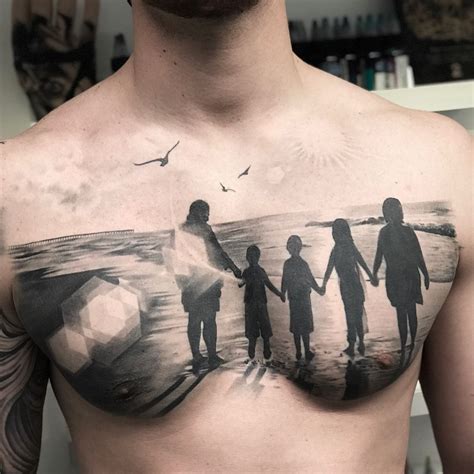 Custom gypsy head tattoo in colour by louis santos at familia tattoo in leeds city centre. Family Beach Tattoo | Cool chest tattoos, Family tattoo ...