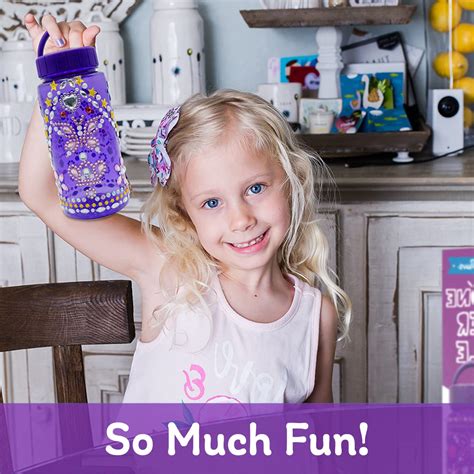 Purple Ladybug Decorate Your Own Water Bottle With Gem Art Stickers