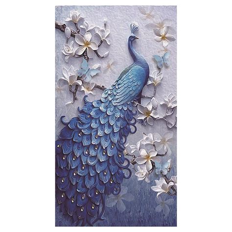 5d Diy Diamond Painting Rhinestones Animal Peacock