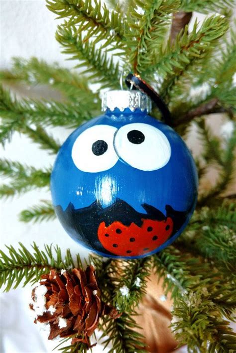 Cookie Monster Ornament Cookie Monster Art Sesame Street Ornament