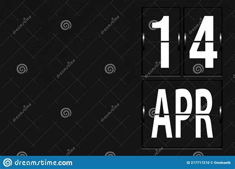 April 14th Day 14 Of Month Calendar Date Calendar In The Form Of A