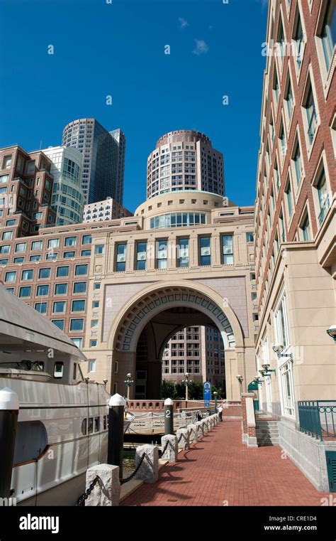 High Rise Towers Financial District Large Gate At Rowes Wharf