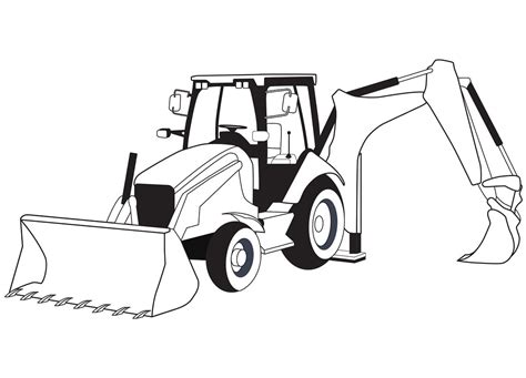 Backhoe Loader Coloring Page Free Printable Coloring Pages For Kids