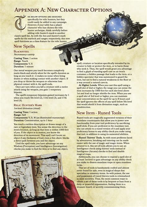 Dnd 5e Homebrew — Relic Hunter Rogue By Crimsontrojan Dungeons And