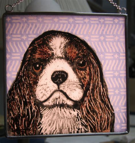 Cavalier King Charles Spaniel Dog Stained Glass Suncatcher Etsy
