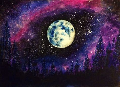 Watercolor Galaxy Painting By Me Rosevalor Watercolor