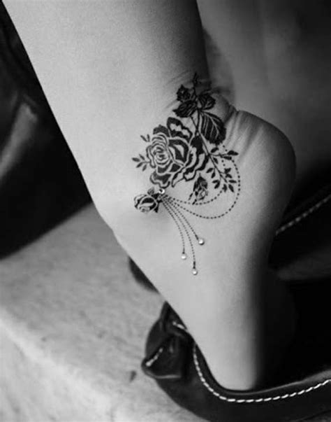 Best ankle tattoo designs for men and women. black-rose-ankle-tattoo - CreativeFan