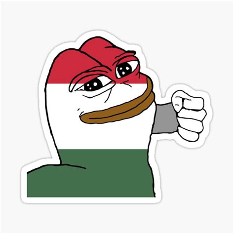 Punching Pepe Hungary Sticker By Meme Magician Redbubble