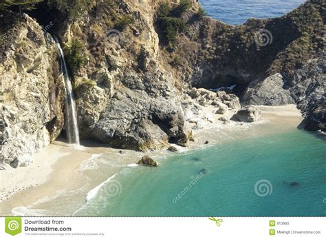 Waterfall Into Tropical Cove Stock Image Image Of Forrest Tree 913993