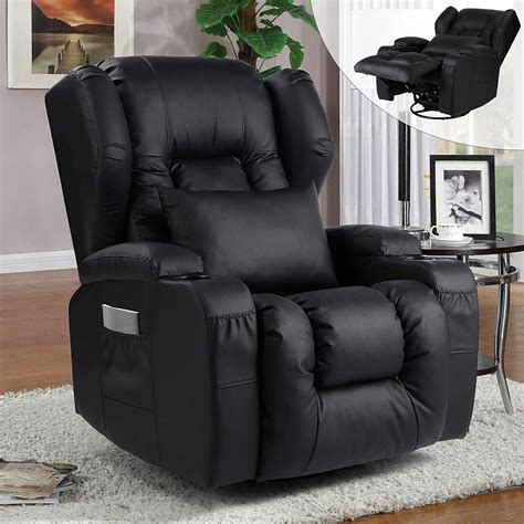 Recliner Chair 360° Swivel Rocker Recliner Chairs Ergonomic Manual Wingback