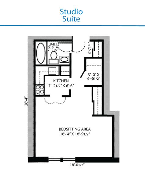 Floor Plan Of Studio Suite Quinte Living Centre