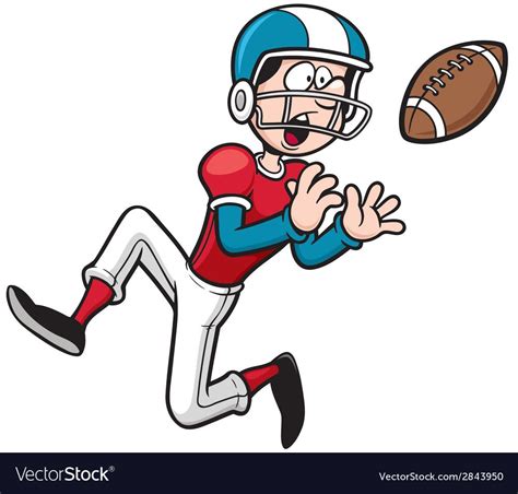 Vector Illustration Of Cartoon American Football Player Download A