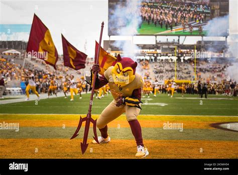 Arizona State Mascot Sparky Fires Up The Crowd Before An Ncaa College