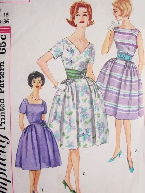 1960s Lovely Day Or Cocktail Party Dress Pattern Simplicity 3877 Three