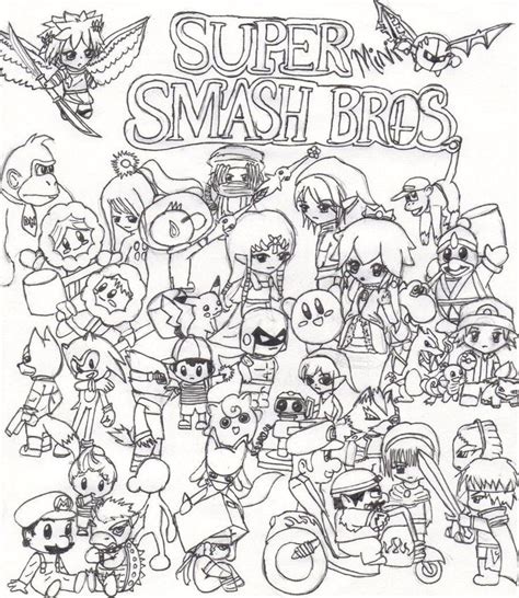 Super Smash Bros Coloring Pages Super Smash Bros Brawl Super Mario Coloring Pages Super