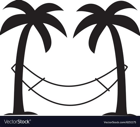 Palm Trees And Hammock Royalty Free Vector Image