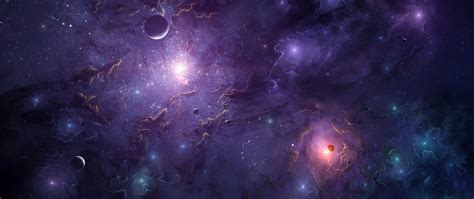 Download Wallpaper 2560x1080 Space Galaxy Shine Planets