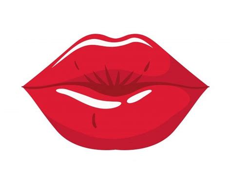 Lábios Femininos Estilo Pop Art ícone Isolado Pop Art Pop Art Lips