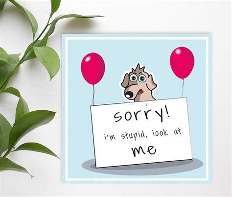 Im Sorry Card Apology Card Im Sorry T Funny Apology Etsy