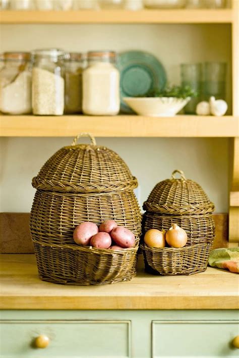Potato And Onion Storage Baskets Traditional Countertop