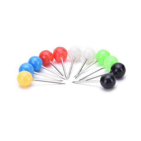 100pcs Colorful Dressmaking Straight Pins Round Head Color Faux Pearl