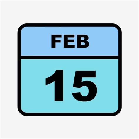 February For Calendars Clipart Transparent Background February 15th
