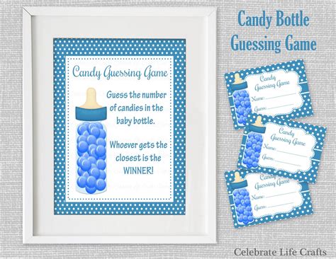 Baby Shower Printable Game Candy Bottle Guessing Game Sign