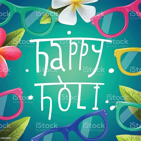 Happy Holi Poster Of Indian Color Festival Stock Illustration