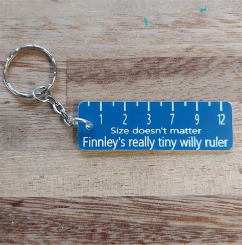 Joke Really Tiny Willy Ruler Keyring Cornwall Laser Cut