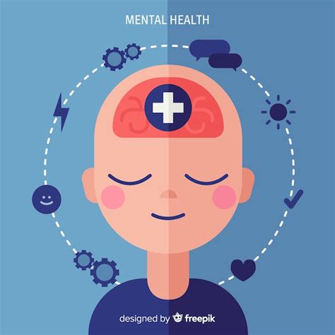 Modern Mental Health Concept With Flat Design Free Vector