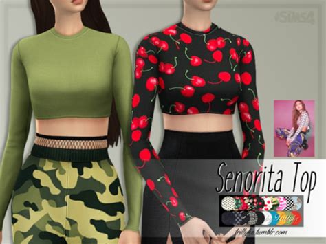 Trillyke Senorita Top Long Sleeved Crop Top Inspired By Sims 4