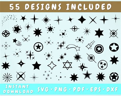 Stars And Sparkles Svg Sparkle Cut Files Sparkle Silhouette By