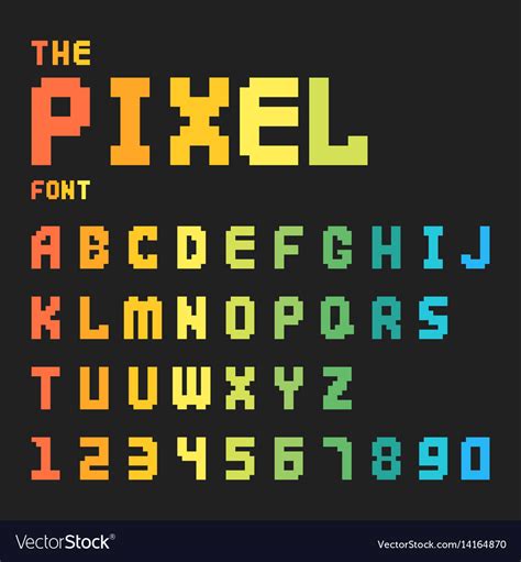 Pixel Retro Font Video Computer Game Design Bit Vector Image My XXX