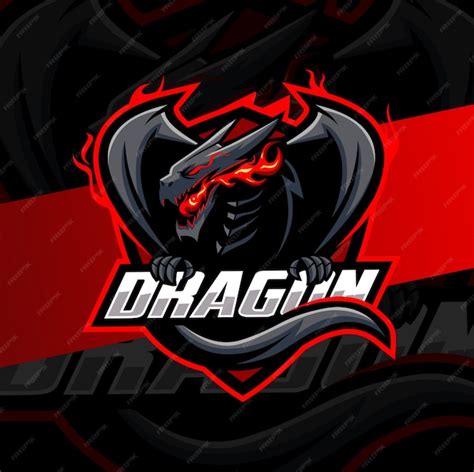 Premium Vector Black Dragon Esport Gaming Logo Premium