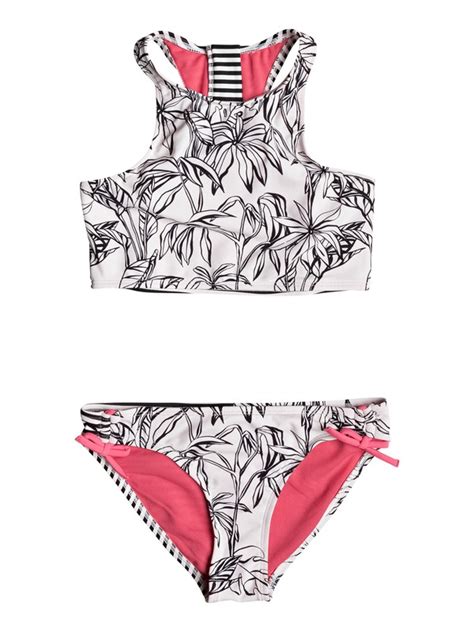 Girls 7 14 California Diary Crop Top Bikini Set Ergx203094 Roxy