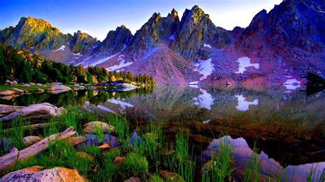 Mountains Forests Lakes Rocks Nature Hd Wallpaper