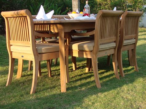 7 Pc Teak Dining Set Garden Outdoor Patio Furniture New R09 Giva