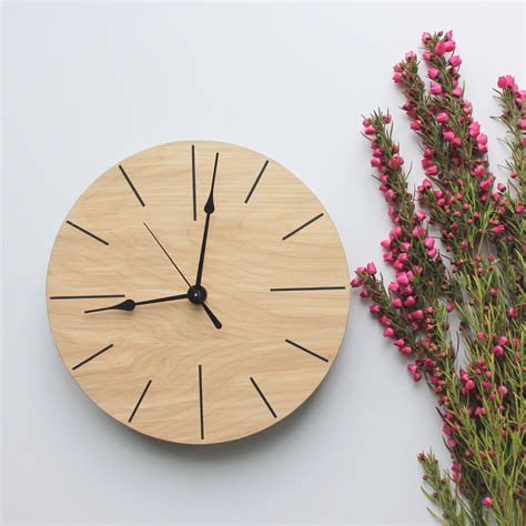 Modern Wooden Clock Minimalist Wall Clock Unique Wall Etsy