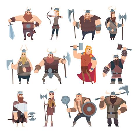 Viking Cartoon Scandinavian Mythologyy Characters Norway Costume Viki