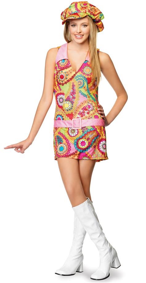 1960s Party Costumes Hippie Flower Girl Mod