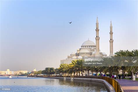 Al Noor Mosque Sharjah United Arab Emirates High Res Stock Photo