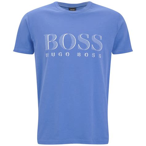 Boss Hugo Boss Mens Boss Logo T Shirt Blue Free Uk Delivery Over £50