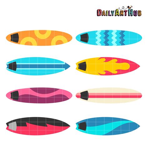 Surfboards Clip Art Set Daily Art Hub Graphics Alphabets And Svg