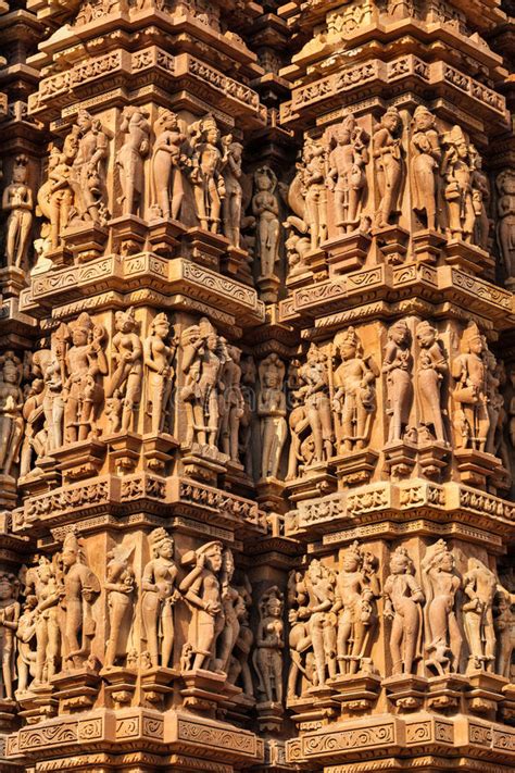 Sculptures Sur Des Temples De Khajuraho Image Stock Image Du