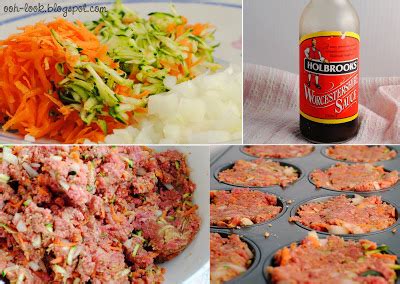 For the meatloaf, mix together the ground meat, almond flour, onions, garlic, salt, and pepper in a large bowl. Ooh, Look...: Vegetating mini meatloaves