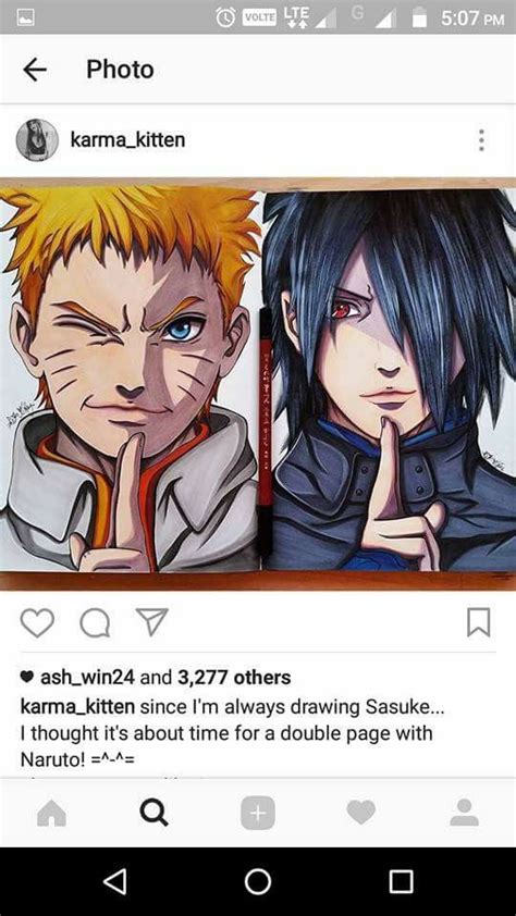 Sasuke Uchiha And Naruto Uzumaki Drawing ♥♥♥ Perfect