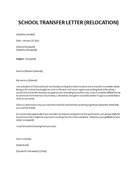 Request Letter To Transfer To Another School Photos