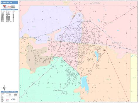 Abilene Texas Wall Map Color Cast Style By Marketmaps