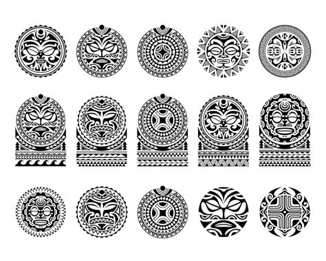 Polynesian Shoulder Tattoo Set Design Pattern Aboriginal Samoan