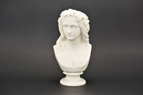 Antique Copeland Spode Parian Ware Bust Of Ophelia In Antique Busts